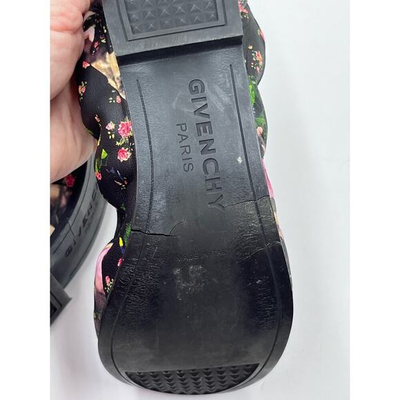 Givenchy Rose Floral Print Multi Color Scrunchie Ballet Flats Sz 38/7-7.5 - Picture 9 of 14
